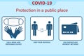 Coronavirus preventive signs. Basic protective measures against a new coronavirus in a public place.. Coronavirus advice for the p